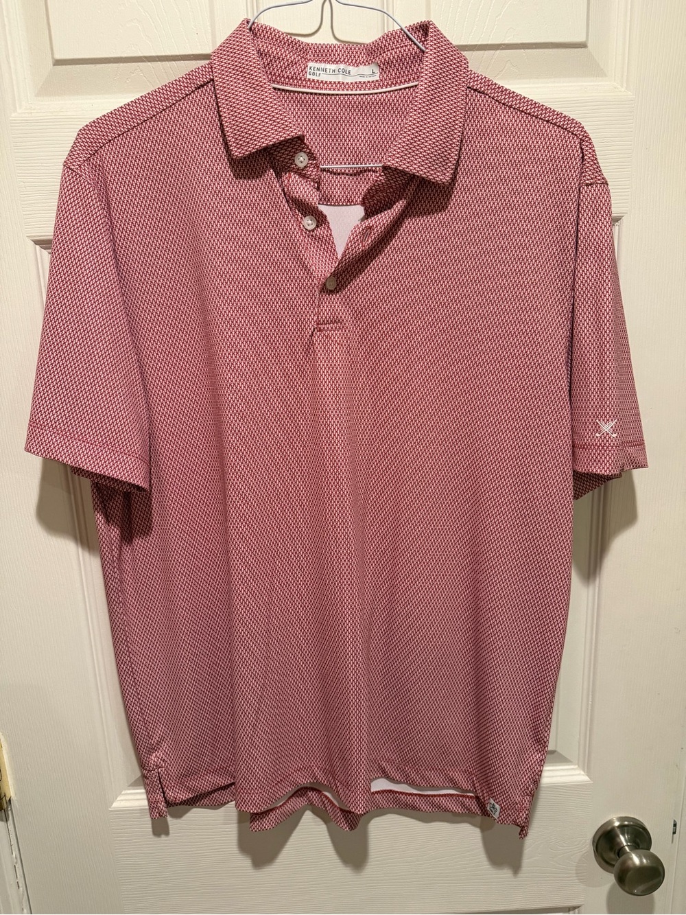 Kenneth Cole Men's Dusty Rose Micro-Pattern Polo